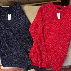 Talbots NWTs Cozy Red and Blue Women's Sweaters